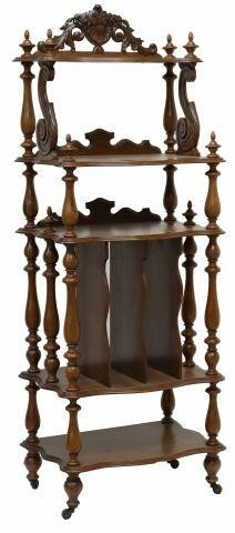 FRENCH CARVED WALNUT SHEET MUSIC