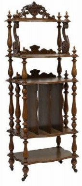 FRENCH CARVED WALNUT SHEET MUS
