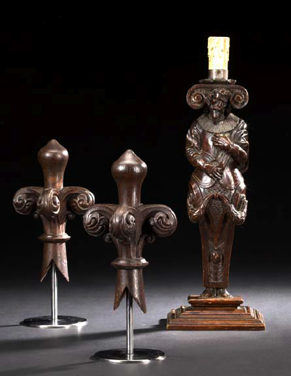 French Carved Walnut Terme, 