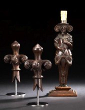 French Carved Walnut Terme,  d