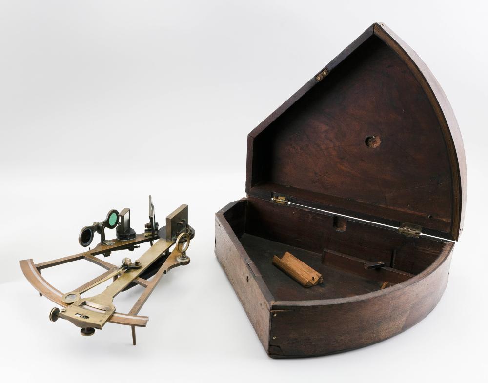 FRENCH CASED BRASS OCTANT LATE 19TH