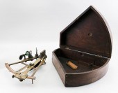 FRENCH CASED BRASS OCTANT LATE