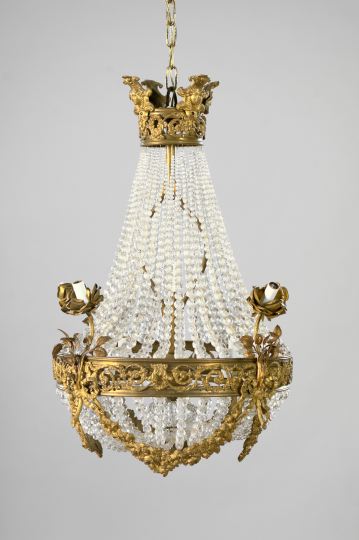 French Cast-Brass and Cut Glass