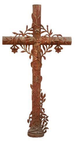 FRENCH CAST IRON CROSS, 19TH