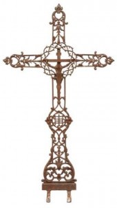 FRENCH CAST IRON CRUCIFIX CROS