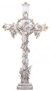 FRENCH CAST IRON CRUCIFIX CROS