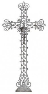 FRENCH CAST IRON CRUCIFIX CROS