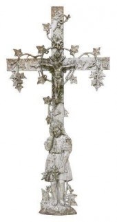 FRENCH CAST IRON CRUCIFIX CROS