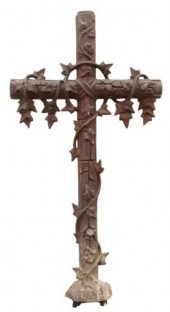 FRENCH CAST IRON FAUX BOIS CRO