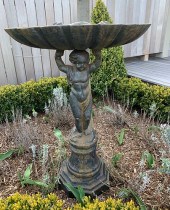 FRENCH CAST IRON FIGURAL CHERU