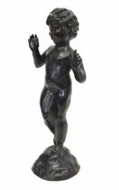 FRENCH CAST IRON FIGURE OF A P