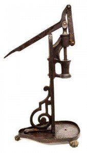FRENCH CAST IRON LEVERAGE WINE