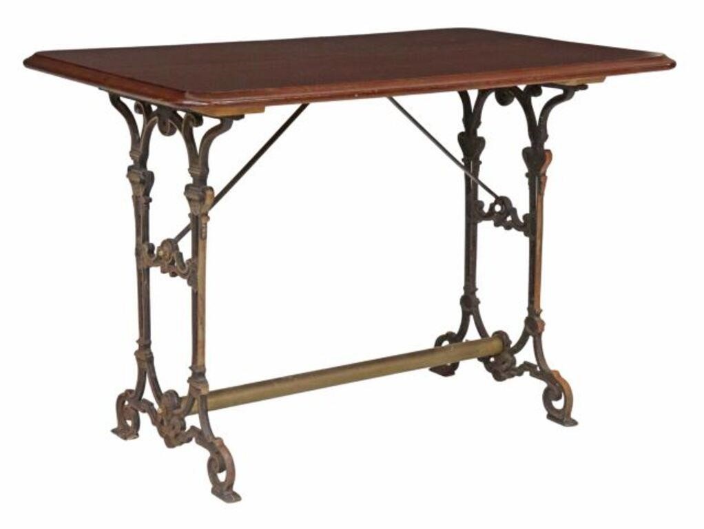 FRENCH CAST IRON & MAHOGANY