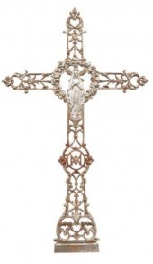 FRENCH CAST IRON VIRGIN MARY C