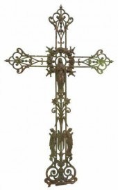 FRENCH CAST IRON VIRGIN MARY C