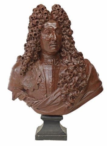 FRENCH CAST PLASTER BUST LOUIS