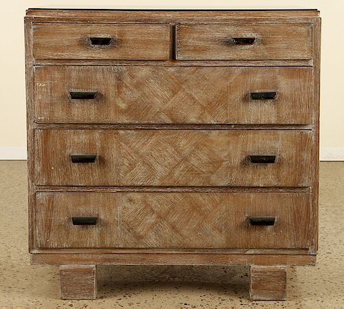 FRENCH CERUSED OAK DRESSER GLASS