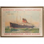 FRENCH CGT LINE STEAMSHIP POST