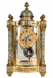 FRENCH CHAMPLEVE AND GILT BRON