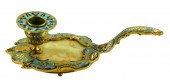 FRENCH CHAMPLEVE CANDLE-HOLDER