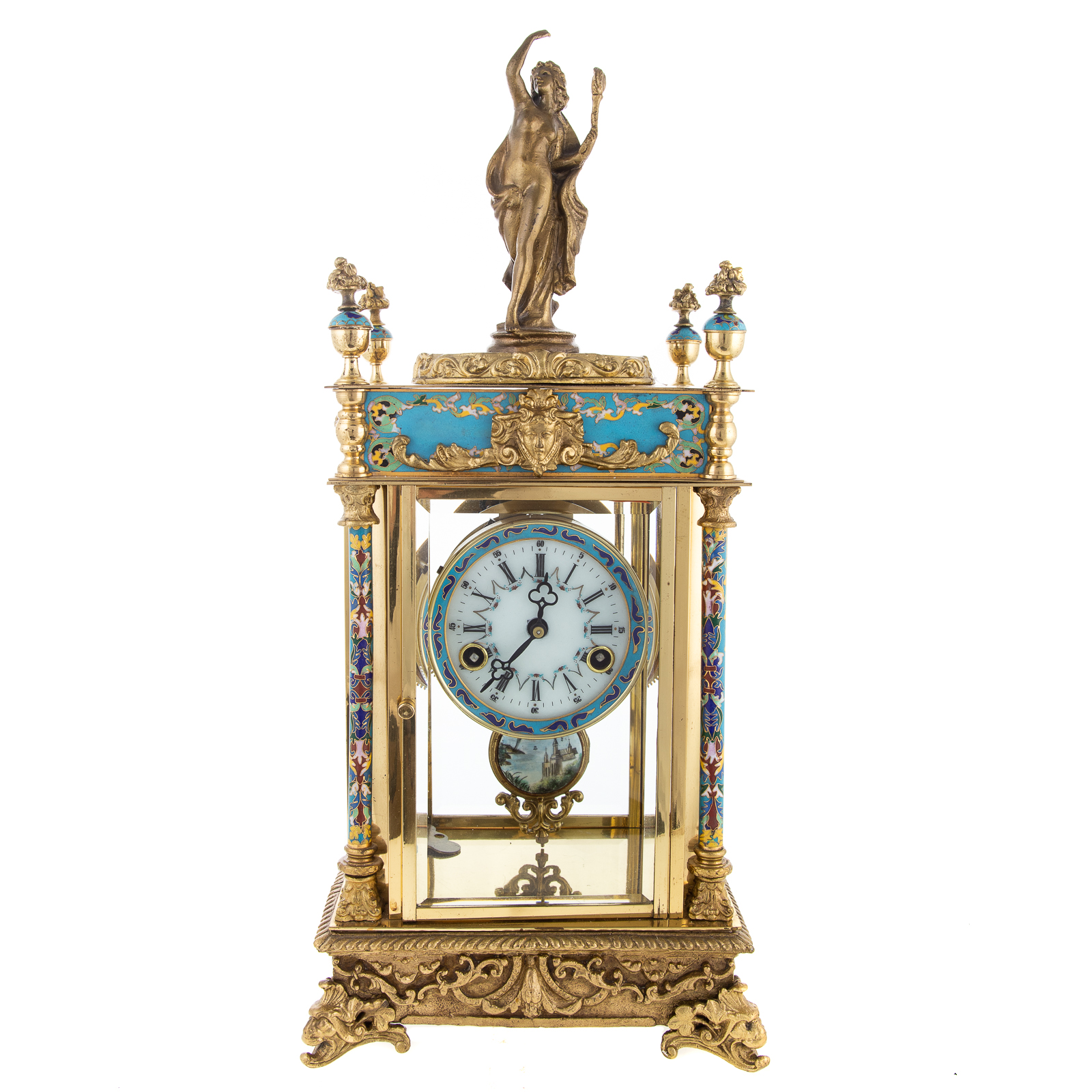 FRENCH CHAMPLEVE CASED REGULATOR