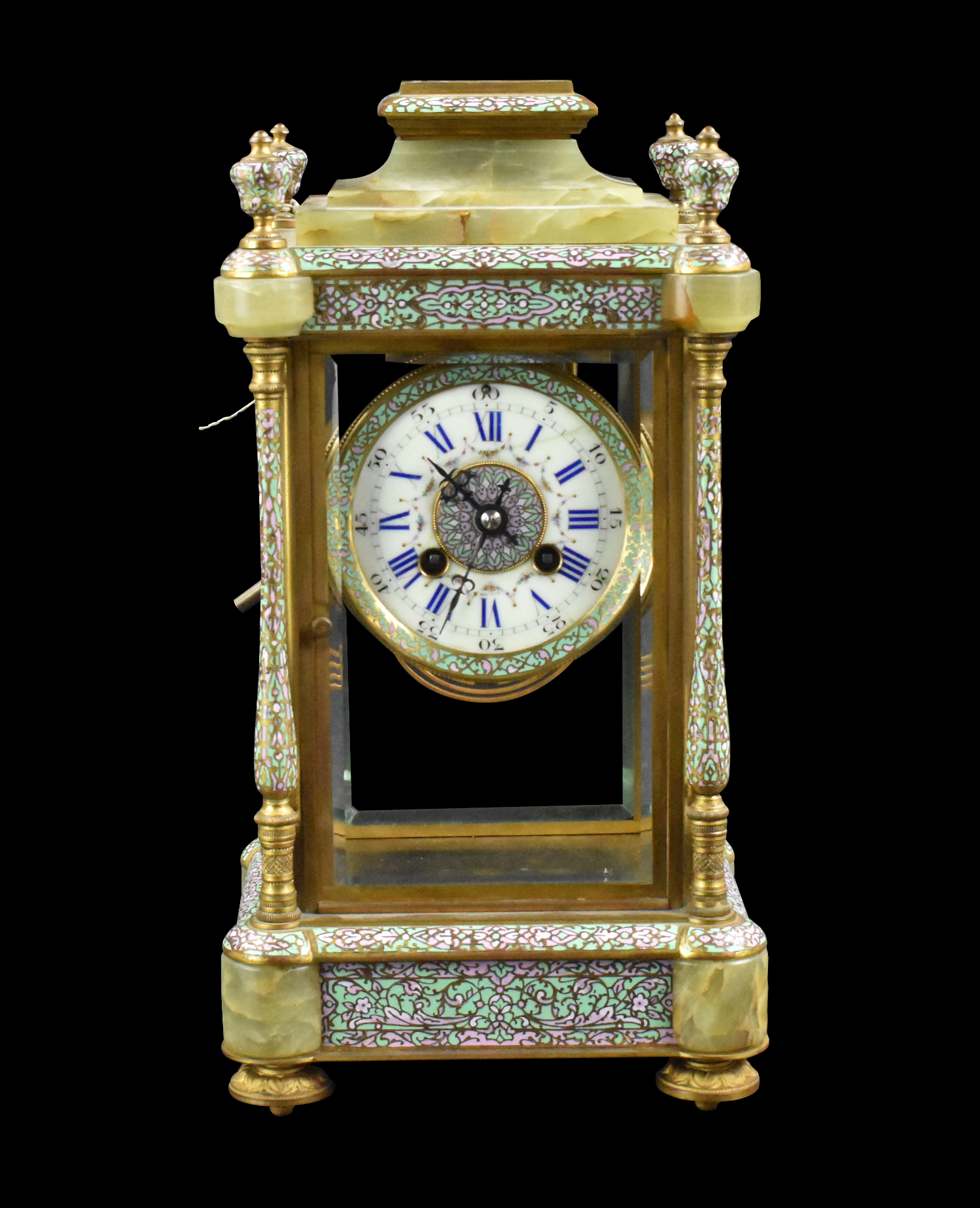 FRENCH CHAMPLEVE CLOCK, 19TH C.