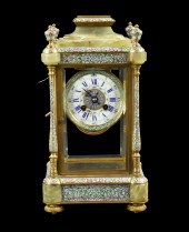 FRENCH CHAMPLEVE CLOCK, 19TH C