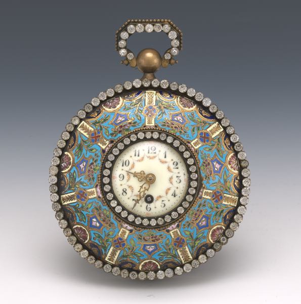 FRENCH CHAMPLEVE CLOCK 7 ½" x 3"