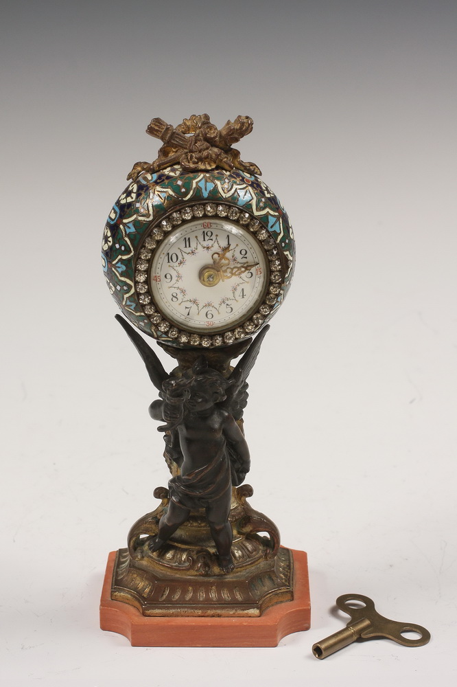 FRENCH CHAMPLEVE CLOCK - Late