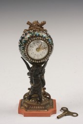 FRENCH CHAMPLEVE CLOCK - Late