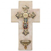 FRENCH CHAMPLEVE CROSS & HOLY
