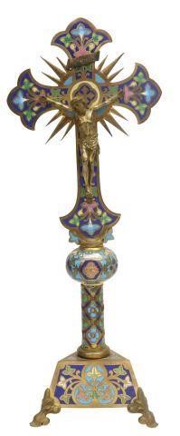 FRENCH CHAMPLEVE ENAMEL ALTAR
