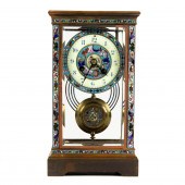 FRENCH CHAMPLEVE ENAMEL AND BR