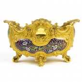 FRENCH CHAMPLEVE ENAMEL AND BR