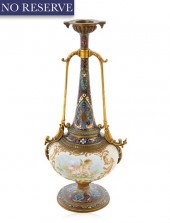 FRENCH CHAMPLEVE ENAMEL CANDLE