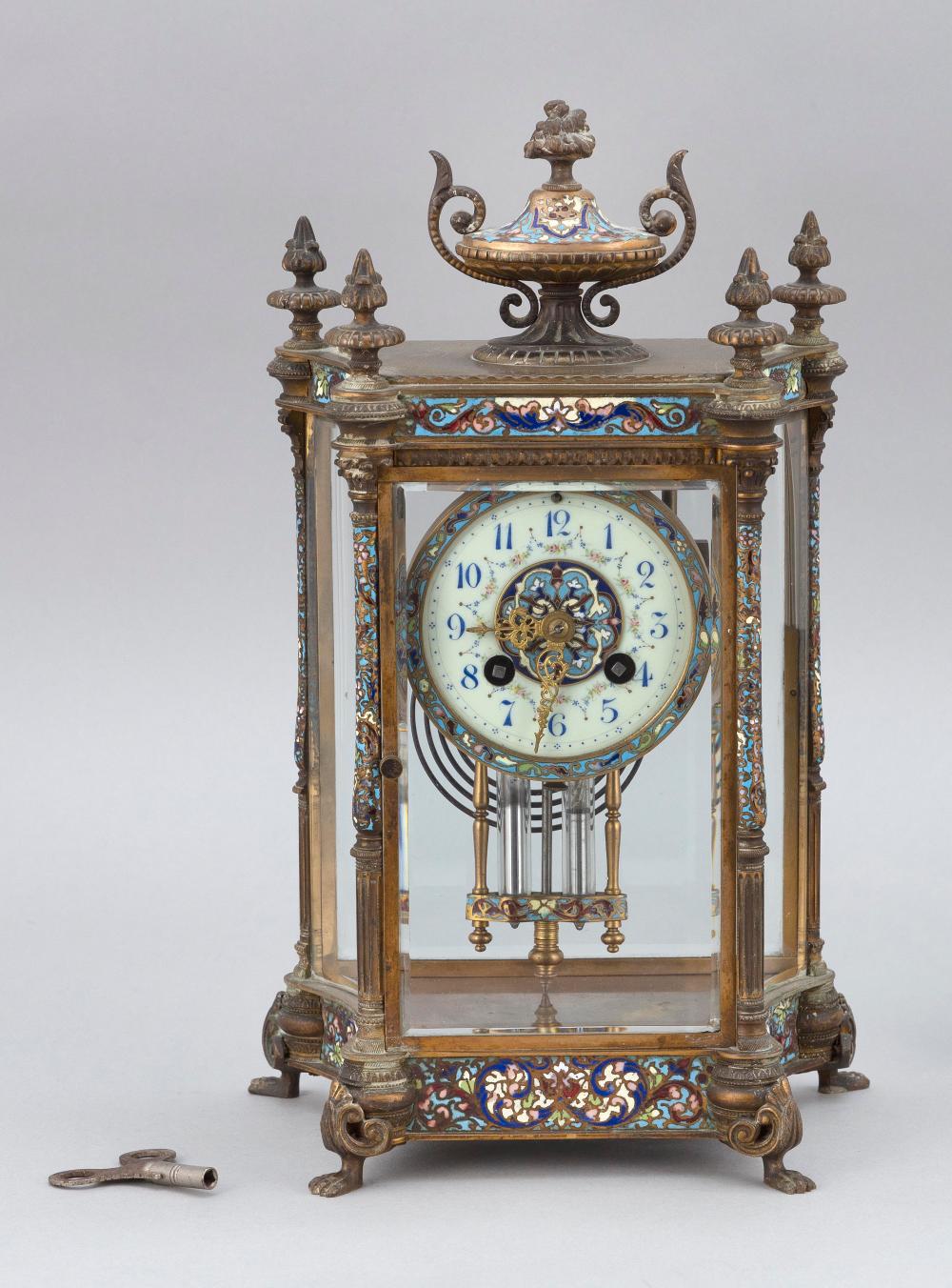 FRENCH CHAMPLEVÉ ENAMEL MANTEL