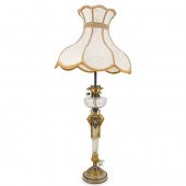 FRENCH CHAMPLEVE & ONYX LAMPDE