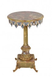 FRENCH CHAMPLEVE & ONYX TABLE2