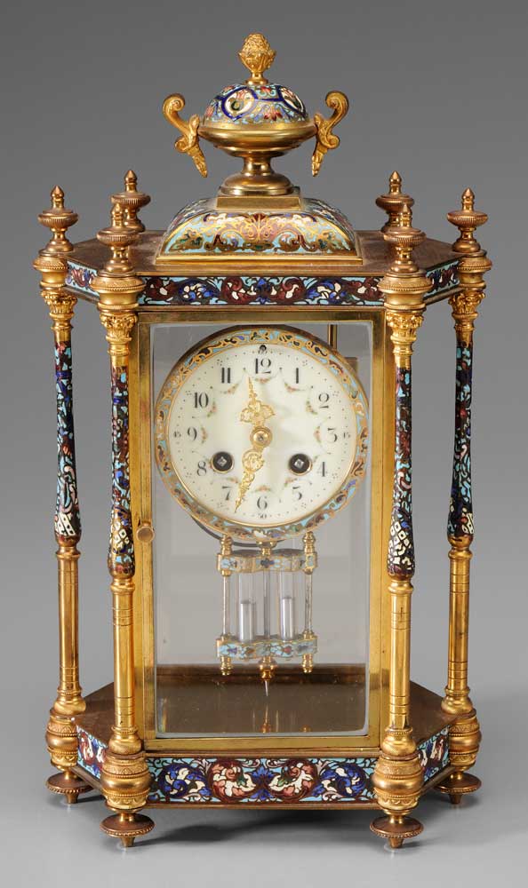 French Champleve Shelf Clock late