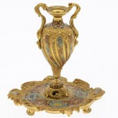 FRENCH CHAMPLEVE URN ON TRAYFr