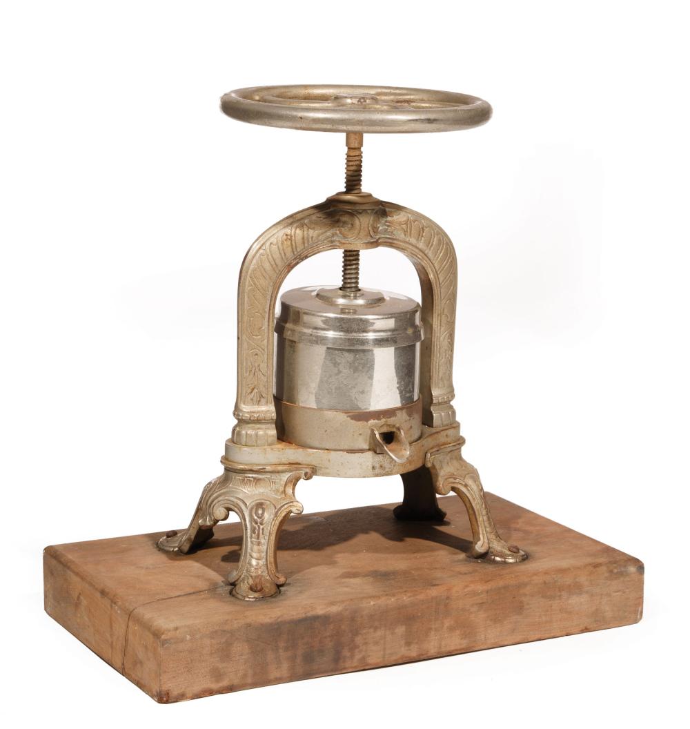 FRENCH CHROME-PLATED CAST-IRON DUCK