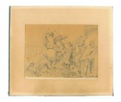 FRENCH CLASSICAL DRAWING OF "M