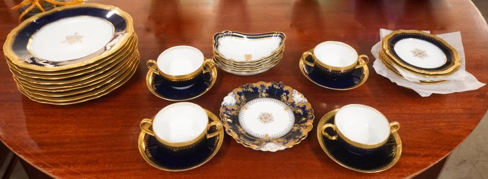 FRENCH COBALT AND GILT PORCELAIN