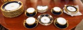 FRENCH COBALT AND GILT PORCELA
