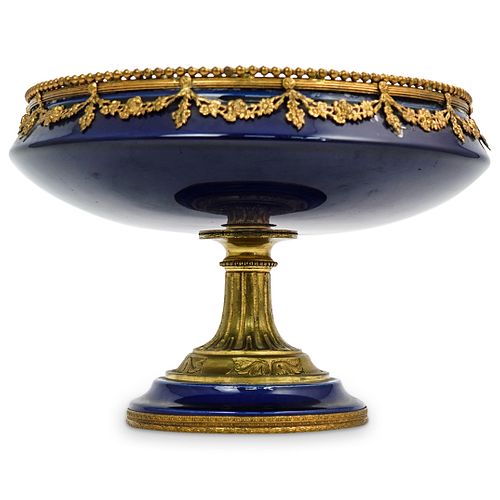 FRENCH COBALT PORCELAIN & GILT