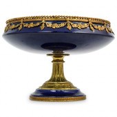 FRENCH COBALT PORCELAIN & GILT