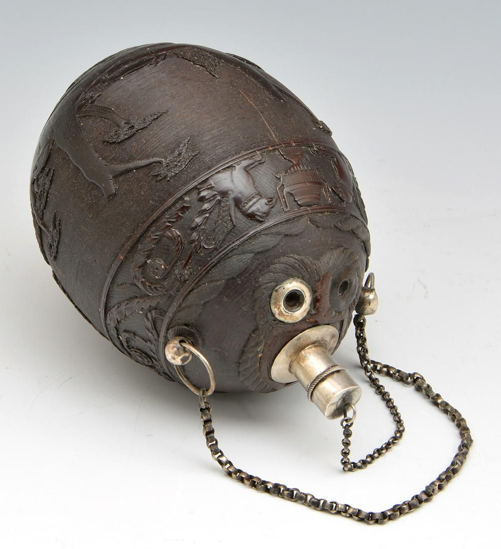 FRENCH COCONUT SHELL CARVED