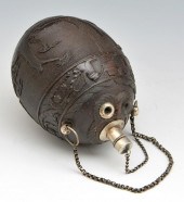 FRENCH COCONUT SHELL CARVED FL