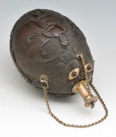 FRENCH COCONUT SHELL CARVED FL