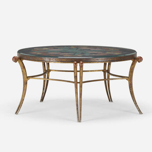 French. coffee table. c. 1935, gold